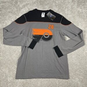 Philadelphia Flyers NHL #28 Long Sleeve Shirt Small Gray Black‎ NHLPA Licensed